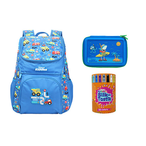Image of Smily Blue ( Backpack, Pencil Case & Crayon)