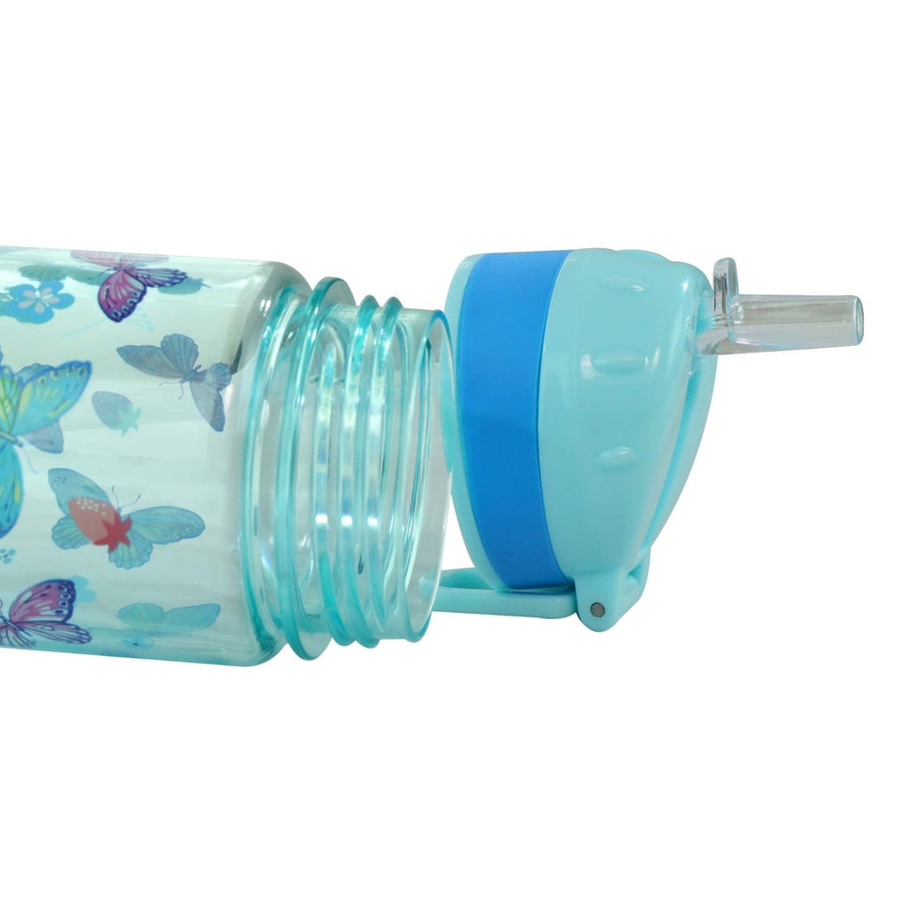 Smily Kiddos Straight Water Bottle With Flip Top Nozzle Butterfly