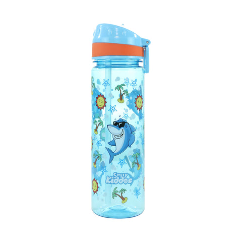 Image of Smily Kiddos Straight Water Bottle With Flip Top Nozzle Happy Shark