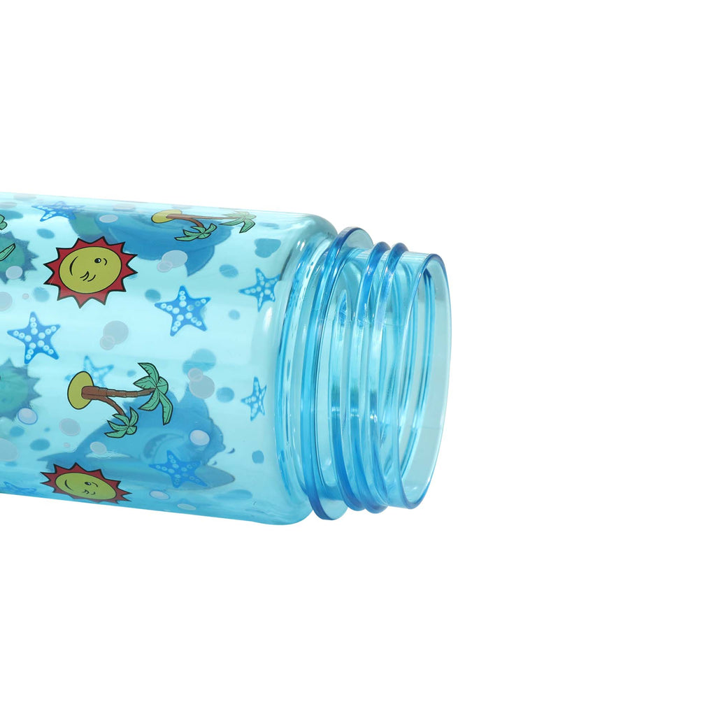 Smily Kiddos Straight Water Bottle With Flip Top Nozzle Happy Shark