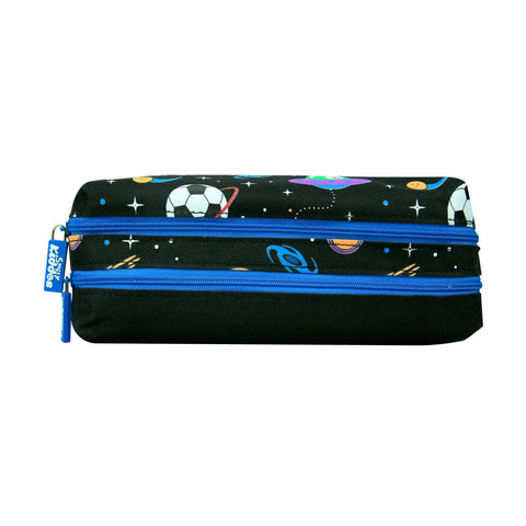 Image of Smily Twin Zipper Pencil Pouch Black
