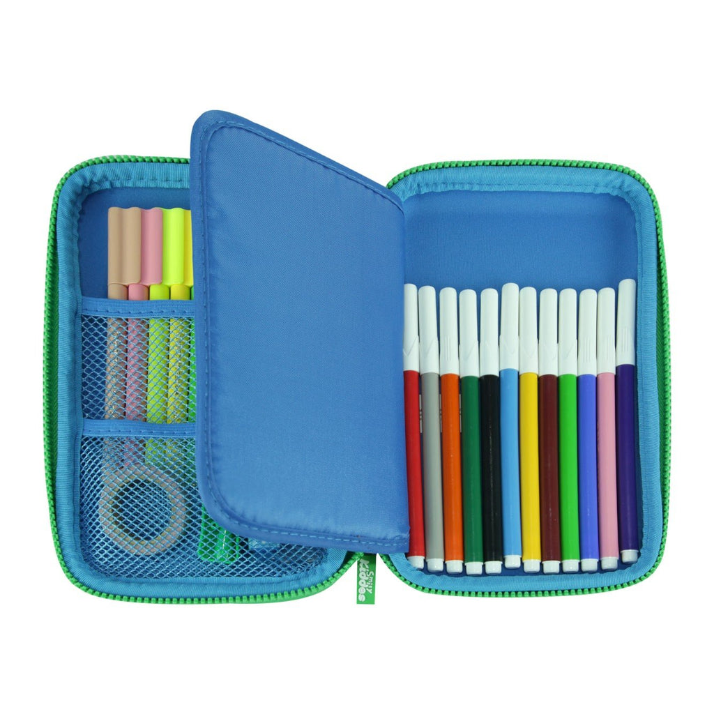 Smily Single Compartment Pencil Case Blue