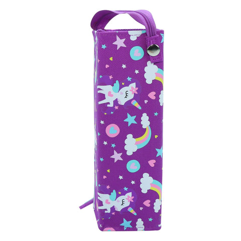 Image of Smily Tray Pencil Case Rainbow Unicorn Theme Purple