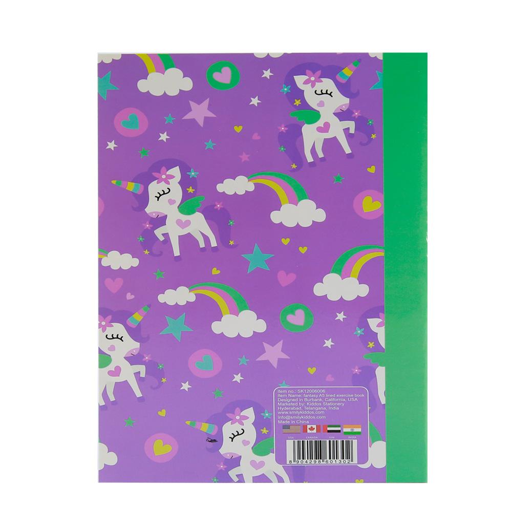 Smily A5 Lined Exercise Notebook Purple