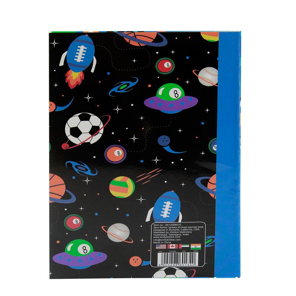Smily A5 Lined Exercise Notebook Black