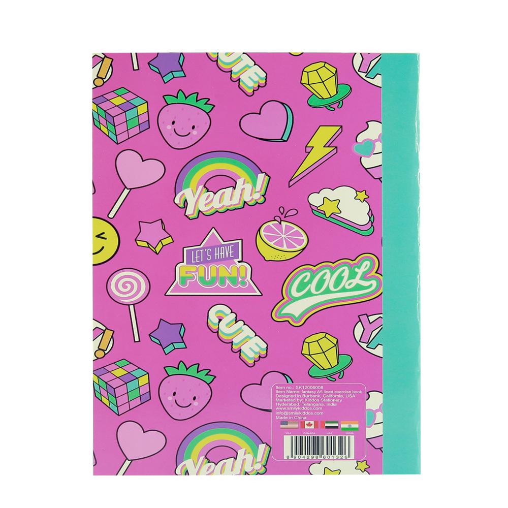 Smily A5 Lined Exercise Notebook Pink