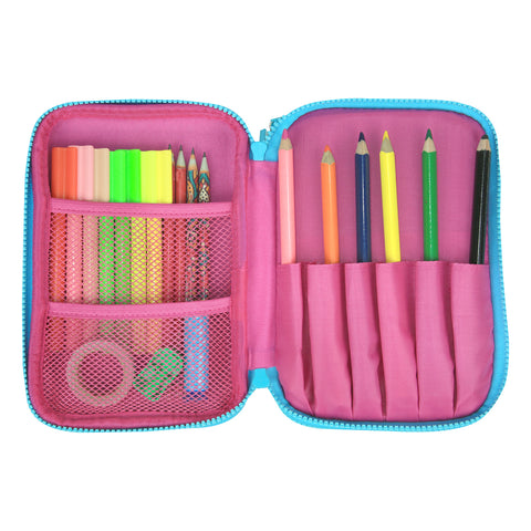Fancy Double Compartment Pencil Case Pink