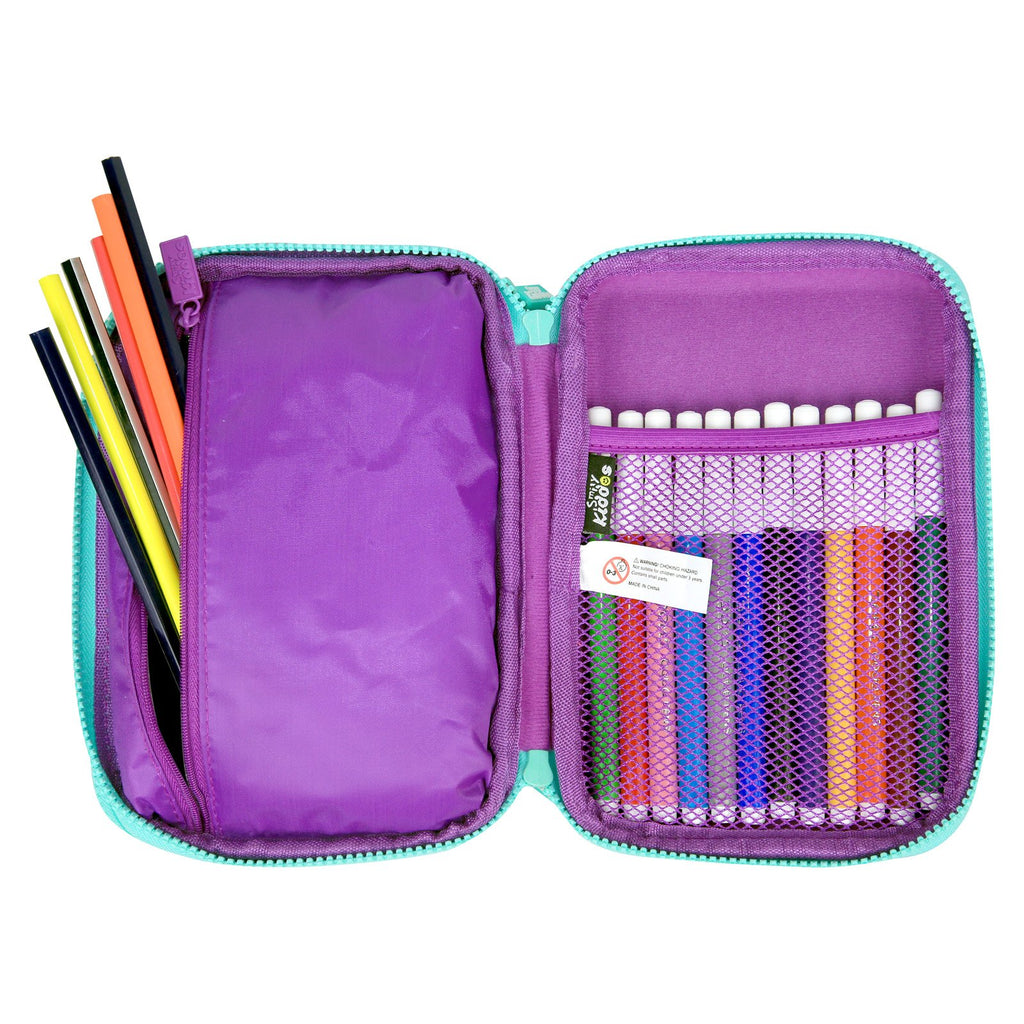 Fancy Double Compartment Pencil Case Purple