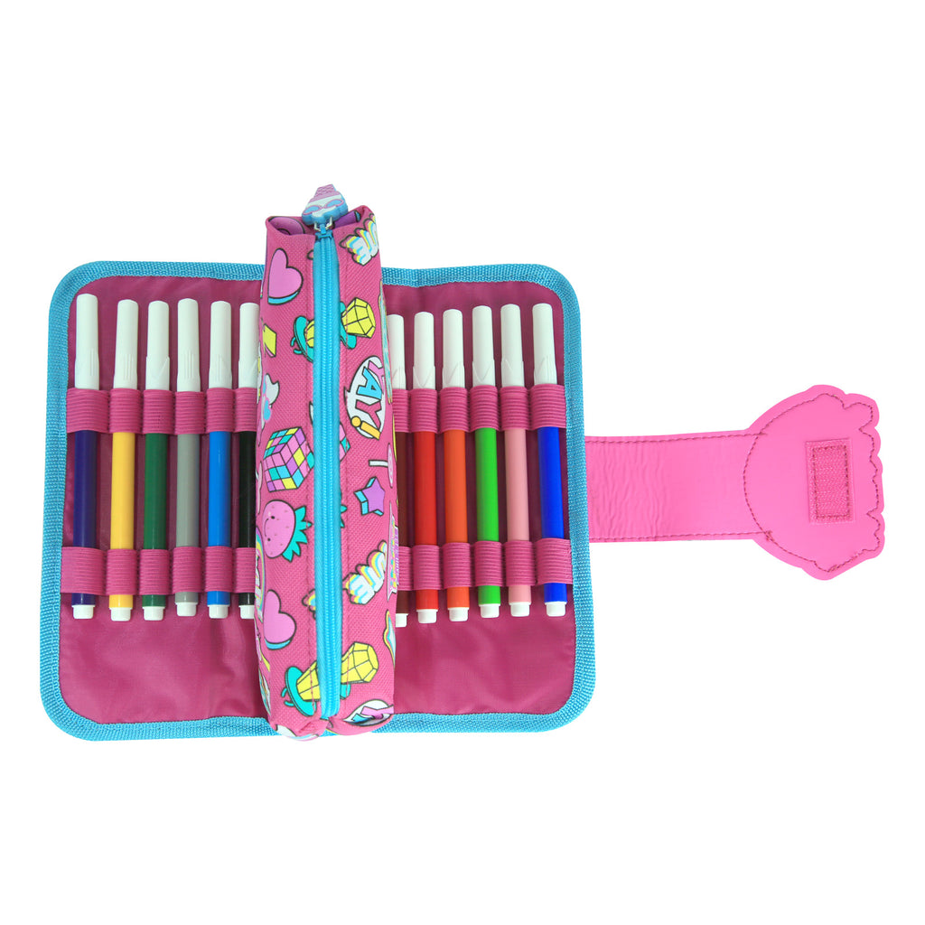 Fancy Strap Pencil Case Pink