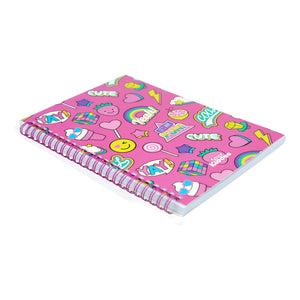 Smily A5 Lined Notebook Pink