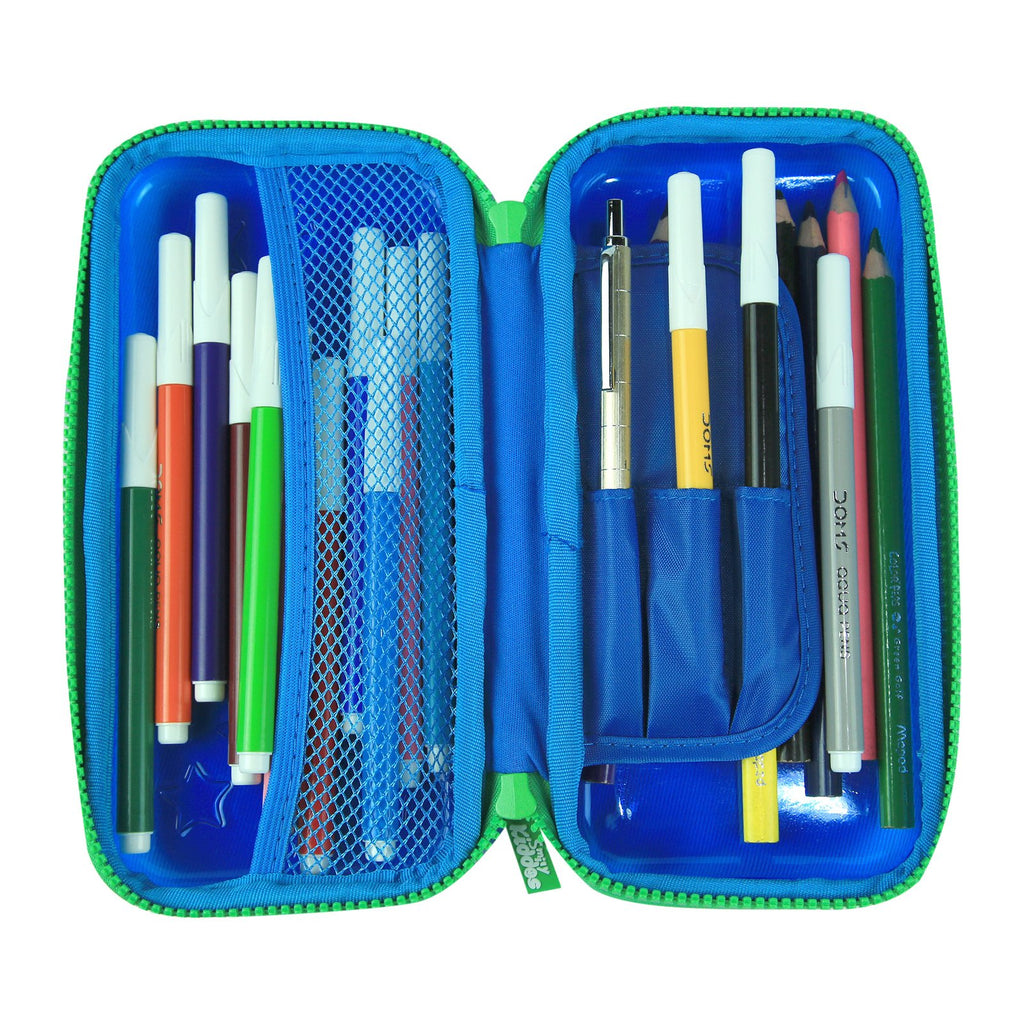 Smily PVC Small Pencil Case Blue