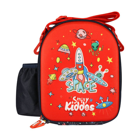 Image of Kids Hardtop Lunch Bag Space Theme Red & Black