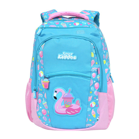 Image of Smily Dual Color Backpack Swan Theme Light Blue