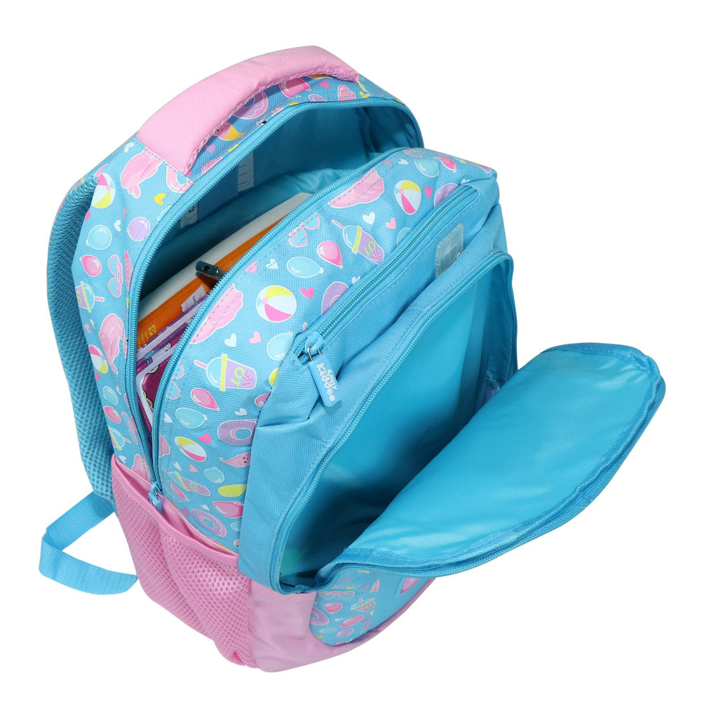 Smily Dual Color Backpack Swan Theme Light Blue