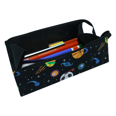 Smily Tray Pencil Case Space Theme Black